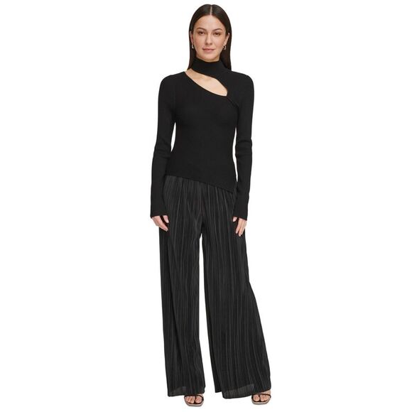DKNY Womens Ribbed Knit Pullover Sweater, Black, NWT - Picture 1 of 1